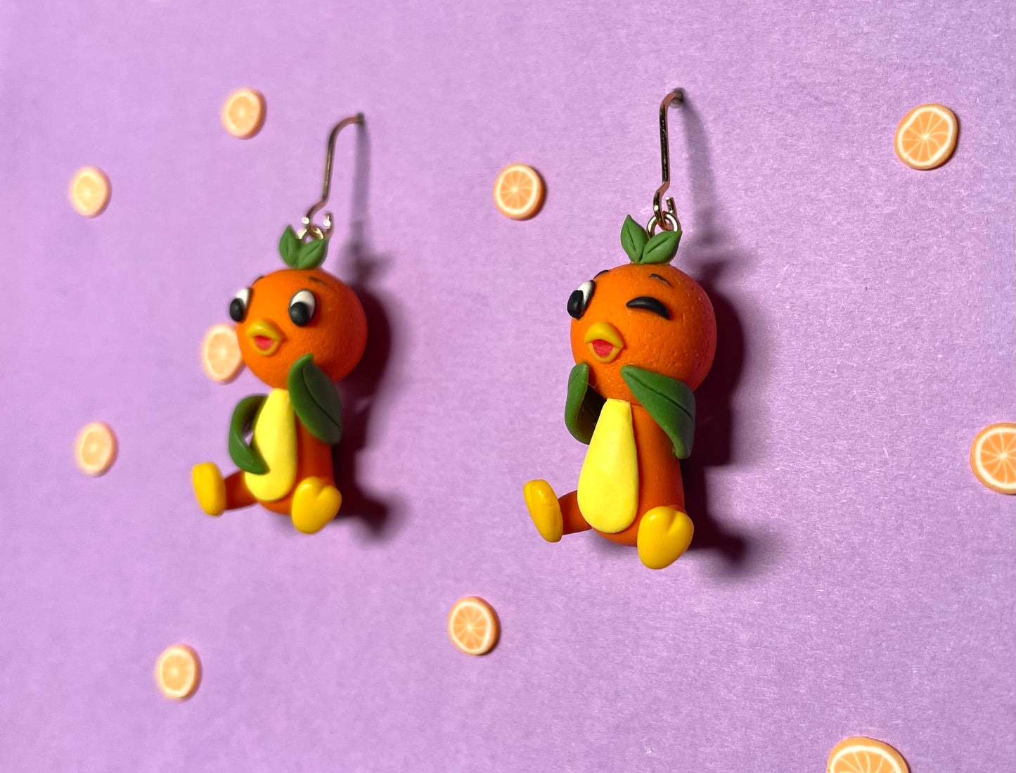 Classic Orange Bird Earrings