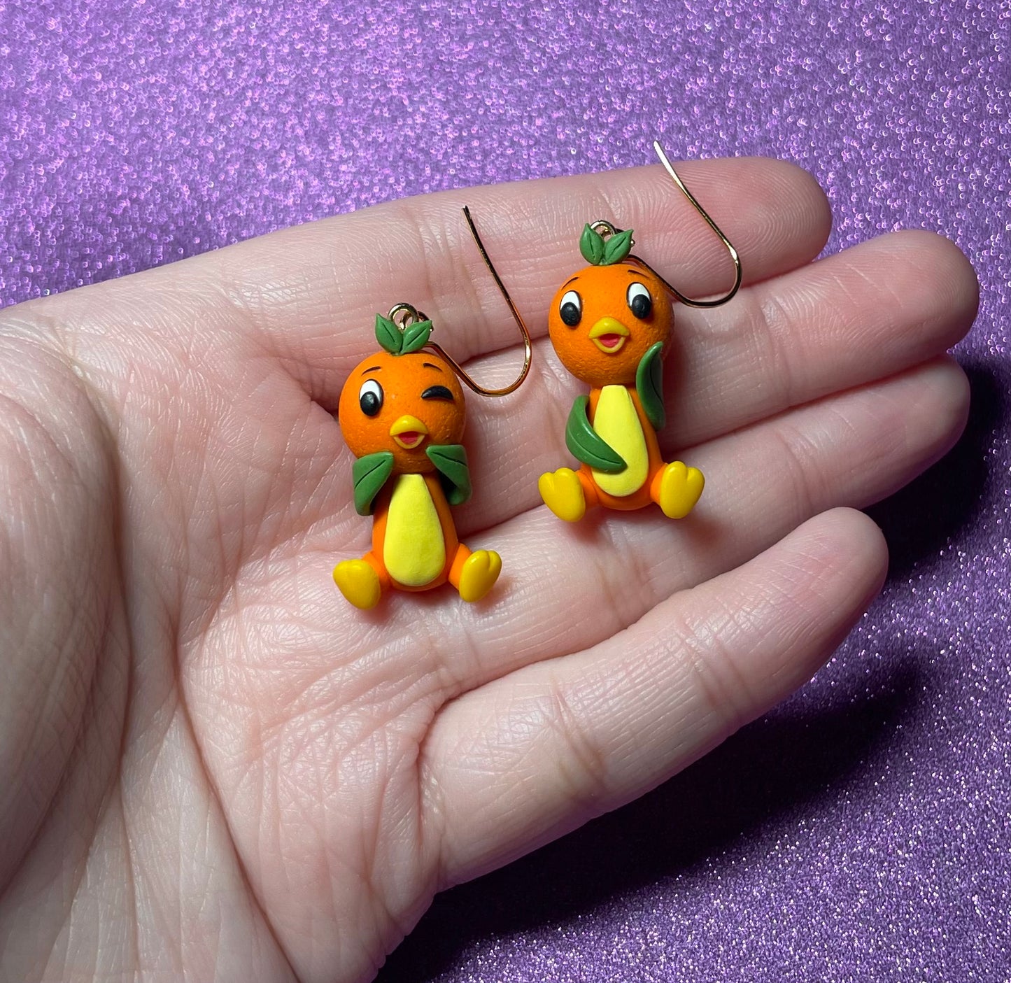 Classic Orange Bird Earrings