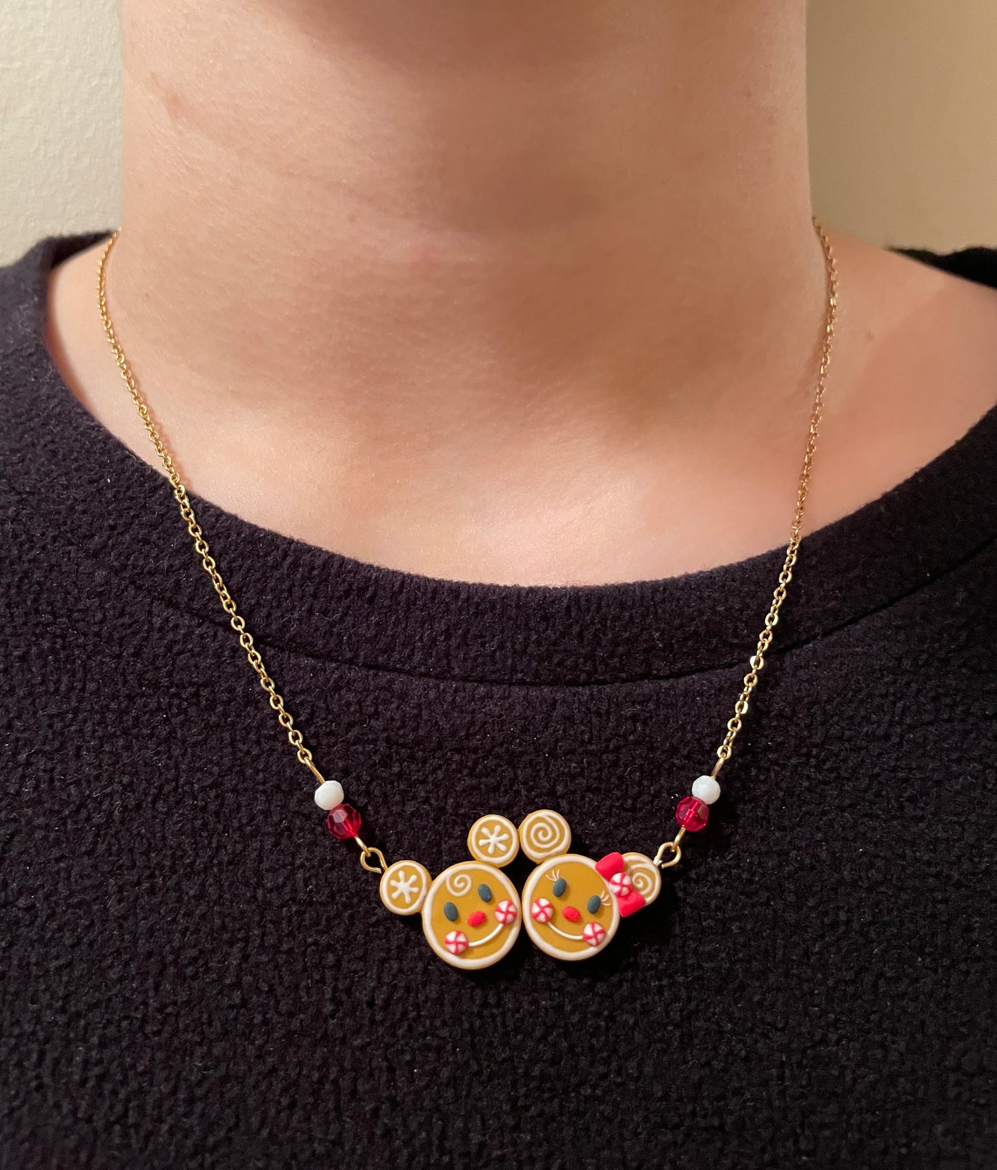 Gingerbread Mice Necklace