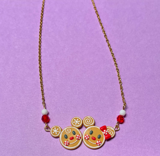 Gingerbread Mice Necklace