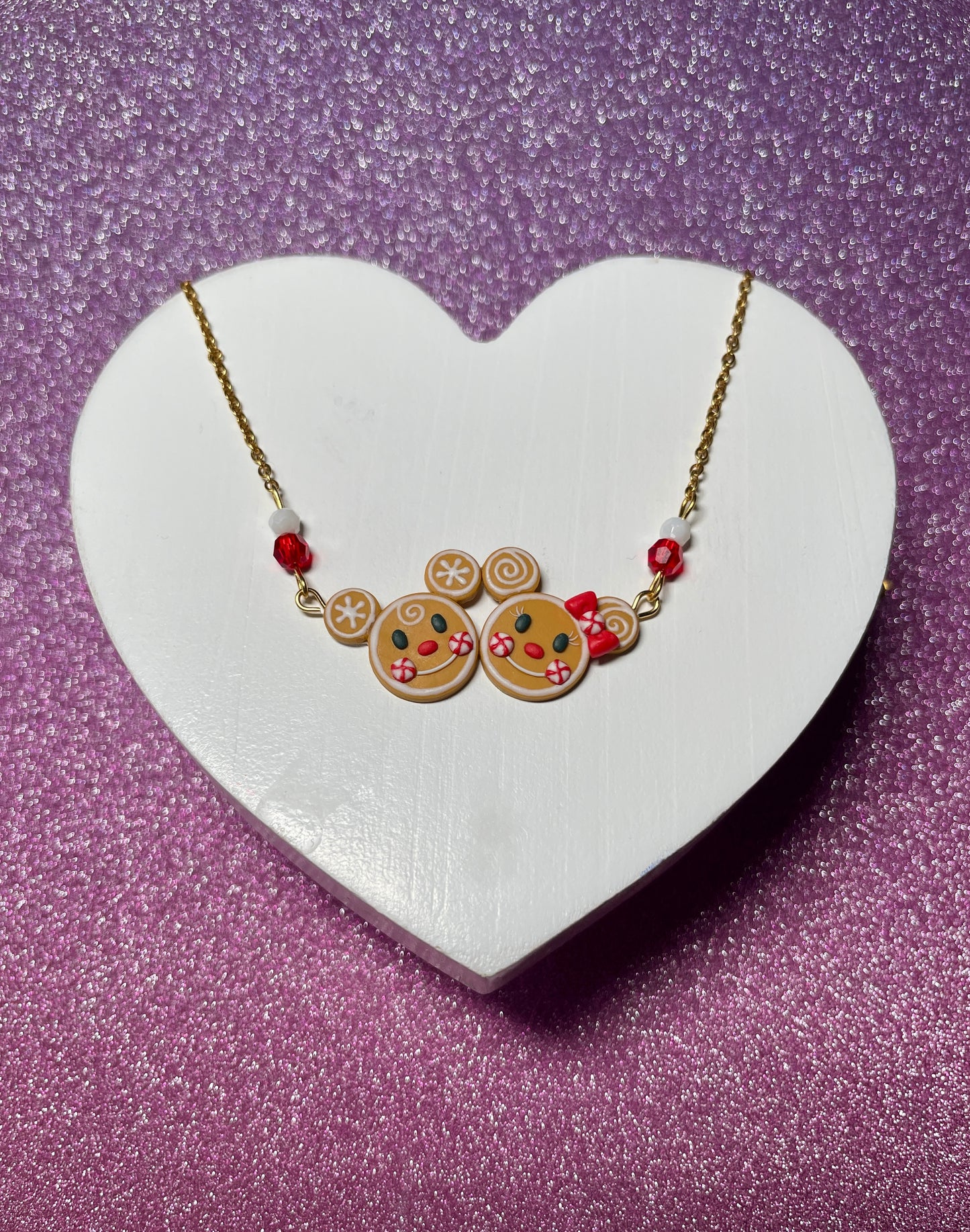 Gingerbread Mice Necklace