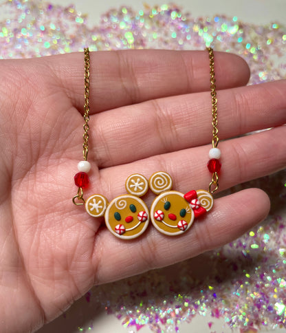 Gingerbread Mice Necklace